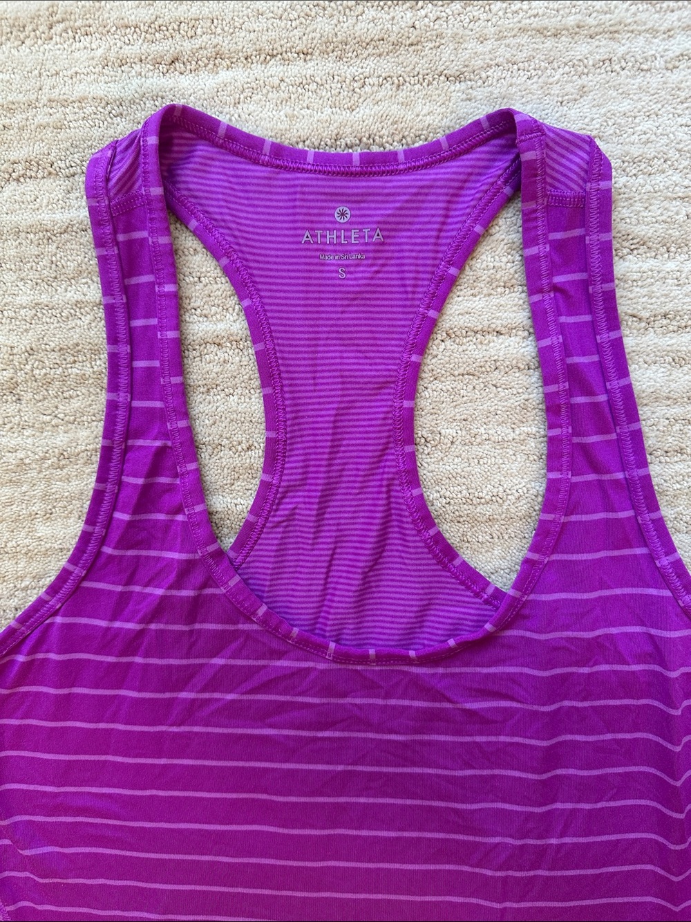 NWT ATHLETA Chi Tank Top Varied Jazz Stripe Purple Size Small - Picture 5 of 15